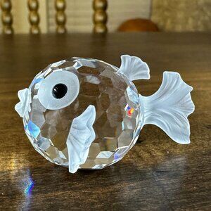 RETIRED Swarovski Crystal Figurine - NO BOX - Small Blowfish 2" - 7644 030 000